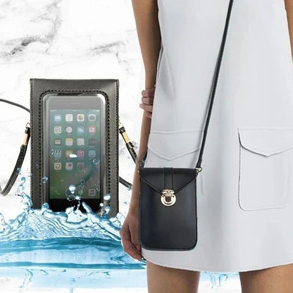 BagGeri – Touch Screen Waterproof Leather Crossbody Phone Bag for iPhone, Galaxy & Other