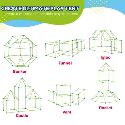 78PCS FORT BUILDING KIT | INDOOR OUTDOOR MAKING FORTS | DIY FOR KIDS