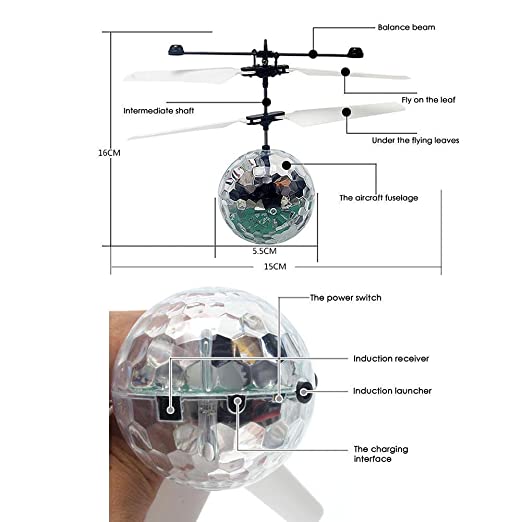 Toys Sensor Flying Ball with LED Disco ball Luminous Electronic Infrared Induction Aircraft RC Helicopter for Gift