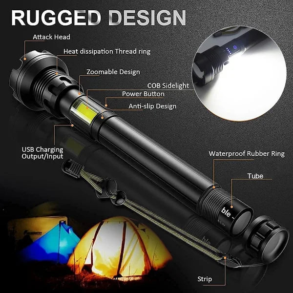 🔥LAST DAY SALE 49% OFF🔥 - LED Rechargeable Tactical Laser Flashlight 70000 High Lumens