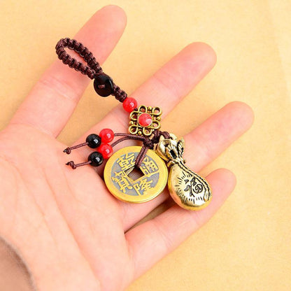 PROSPERITY MONEY BAG ANCIENT CHARM KEYCHAIN