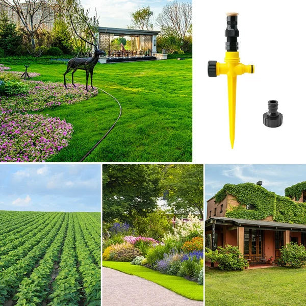 🔥360° Rotation Auto Irrigation System Garden Lawn Sprinkler Patio,Coverage Diameter 65ft