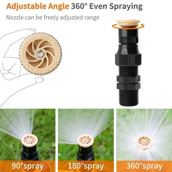 🔥360° Rotation Auto Irrigation System Garden Lawn Sprinkler Patio,Coverage Diameter 65ft