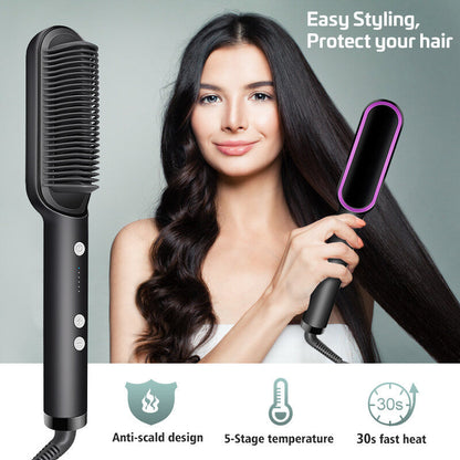 【NEW YEAR SALE 50% OFF】Negative Ion Hair Straightener Brush