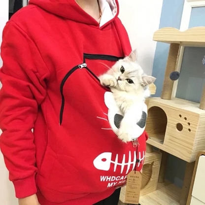 Fluffsy Cat And Dog Pouch Hoodie (Unisex)