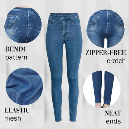 Margot Perfect Stretch Skinny Fit Pull-On Push-Up Plus-Size Denim Jeans Leggings